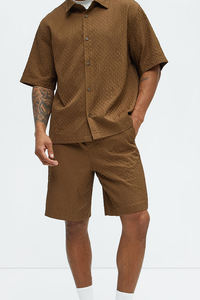 กางเกงกีฬาขาสั้นของผู้ชายสีทึบกางเกงขาสั้นออกกำลังกายฤดูร้อน - Product Image 3