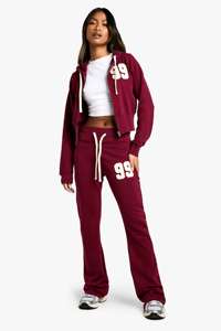 Femmes décontracté deux pièces sweat ensemble fermeture éclair à capuche haut court sweat taille haute pantalon Joggers costume tenues survêtement - Product Image 2