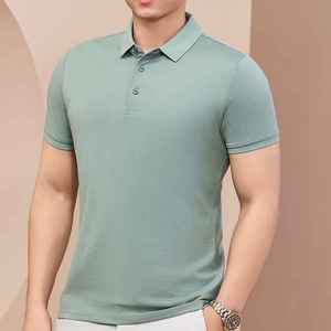High Quality Men's <b>Slim</b> <b>Fit</b> Short Sleeve for <b>Polo</b> <b>Shirt</b> Custom Golf Pure Color Embroidered Logo XL Size Printed Knitted Fabric - Product Image 4