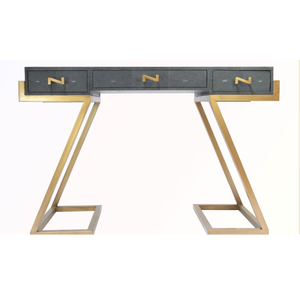 DPC FS204 Living Room Furniture Faux Shagreen <b>Desk</b> <b>with</b> Three <b>Drawers</b> From Binh Duong Vietnam - Product Image 1