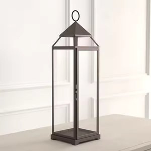 Linterna de vela colgante de alambre de Metal de hierro de color negro decorativo de boda de diseño exclusivo disponible en precio al por mayor - Product Image 6