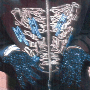 Sweat à capuche zippé oversize pour homme avec fermeture éclair intégrale, logo personnalisé, strass noirs et broderie 3D en coton - Product Image 6