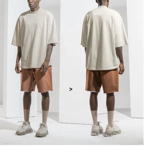 Custom Men's Oversized Streetwear <b>Tshirt</b> Thick 100% Cotton Drop Shoulder T-shirts 250gsm Plus Size Heavyweight T Shirt for Men - Product Image 5