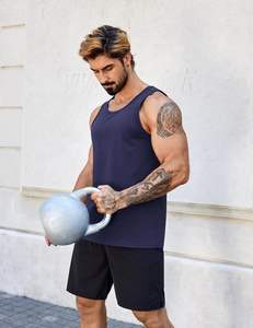 <b>Mens</b> Tank Tops Muscle <b>Vest</b> Spandex Cotton Quick Dry Breathable Eco-Friendly 220g Digital Printing <b>Gym</b> Fitness Workout Casual - Product Image 6