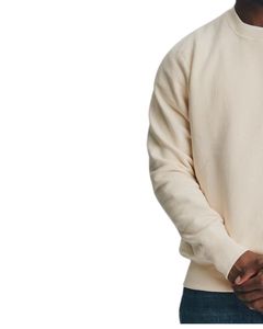 Sudadera de Forro Polar Beige para Hombre, Cuello Redondo, Manga Larga, Informal, Suave, de Algodón, Cálida para Invierno, Diseño Personalizado OEM - Product Image 3