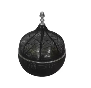 Superbe casserole en bois en acier inoxydable faite à la main forme ronde bouton doré et poignées pour le mariage et le réchauffement des aliments de table - Product Image 2