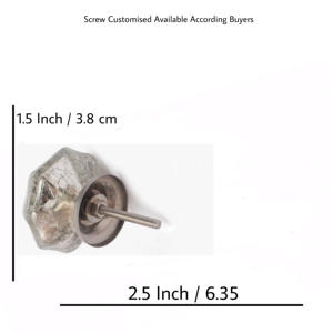 Silver Mercury Crackle Glass Knobs Industrial Design <b>Metal</b> Ceramic <b>Drawer</b> <b>Cabinet</b> Handle Pulls for Kitchen Bedroom Dining - Product Image 4