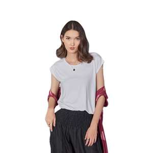 Napat Clothing-Camiseta de Spandex para mujer con cuello circular y manga corta, lista para enviar a la - Product Image 2