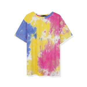 Camiseta personalizada con estampado de tinte de corbata, cuello redondo, manga corta, alta calidad, para hombre, Camiseta holgada con tinte de corbata, unisex - Product Image 1