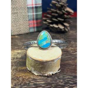 Southwest #16 Kingman Turquoise & Sterling <b>Silver</b> <b>Cuff</b> <b>Bracelet</b> Made with Style & Elegance Perfect Fashion Accessory - Product Image 1