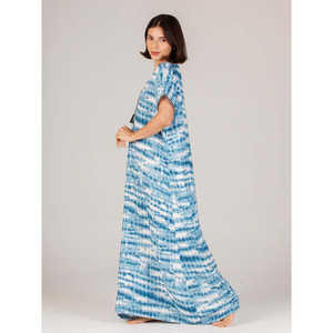 Chemise de nuit longue maxi Evolve pour femme, élégante, boutonnée, à fermeture éclair, en viscose Liva imprimée, coupe ample, en tissu doux tissé - Product Image 6