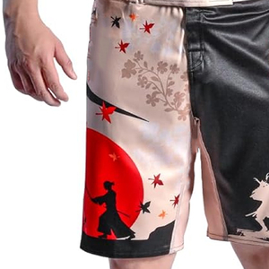 Pantalones cortos MMA de dos colores personalizados de la mejor calidad, paneles gráficos de doble cara, tela elástica para cintura de Velcro, venta superior, ropa de artes marciales - Product Image 3