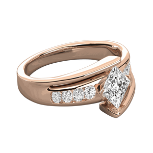 แหวนหมั้นเพชรทรงกลมและทรงเจ้าหญิงสำหรับเธอ - Product Image 6