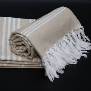 Serviettes de bain promotionnelles en coton rayé turc Fouta-Design de luxe écologique à séchage rapide avec logo personnalisé - Product Image 1