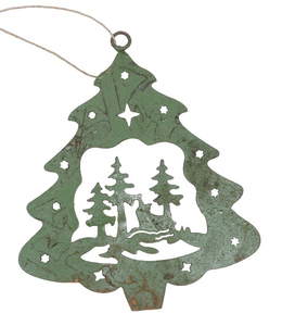 ORNEMENT D'ARBRE DE NOËL DÉCORATION Étain Métal Suspendu Ornement de fête gratuit pour la maison et l'extérieur - Product Image 6