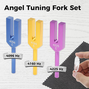 Angel Tuning Forks Set - 4096 Hz, 4160 Hz, 4225 Hz for <b>Musical</b> Instrument, with Silicone hammer and Soft Storage <b>Bag</b>, Colored - Product Image 3
