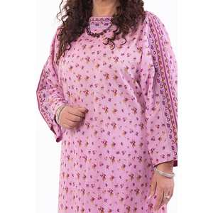 Chemisier long rose non cousu pour femme, imprimé floral brodé, en lin et soie, tailles XL et 4XL, collection automne - Product Image 5