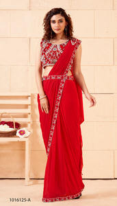 El último diseñador Heavy Sequence Mirror Work Listo para usar Saree - Product Image 5