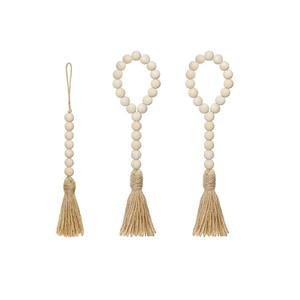 Guirlande de perles en bois pour décoration intérieure, pendentifs, perles en bois poli, décoration murale - Product Image 6