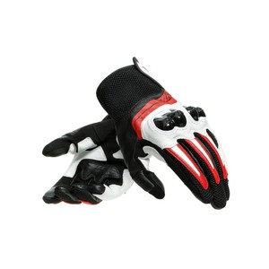 ถุงมือ Dainese MiG 3 unisex หนังสีดำสีขาวลาวาสีแดง - Product Image 1