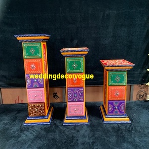 Metier – fourniture d'usine en gros, coffre décoratif en bois peint à la main avec tiroir en céramique - Product Image 2