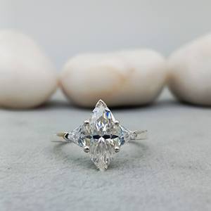 Custom Fancy Solitaire 100% Satisfacción 14K 18K Oro Compromiso Boda Diamante Anillo VVS Lab Grown 925 Plata Regalos Fiestas - Product Image 1
