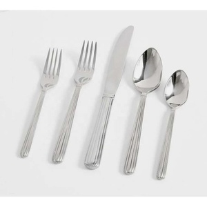 Simplicidad única Diseñador de acero inoxidable Mango de aspecto redondo Nuevo elegante Cuchara de acero inoxidable Cuchillo Tenedor Juego de cubiertos - Product Image 2