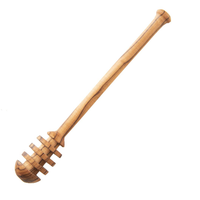 Cuchara de madera de olivo con soporte largo para miel, cuchara de madera para mermelada, palo de miel, cuchara de madera para miel