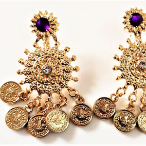 For Amazon Top Seller Women's Concave Alloy and Round Polymer <b>Clay</b> Hoop Earrings with Diamond Handmade Wedding and Engagement Gi - Product Image 1