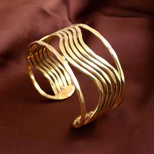 Brazaletes de Metal de Diseño, Estilo Escultura Moderna China, Joyería para Chicas y Mujeres, Brazalete Étnico Moderno Hecho a Mano, Exportación al por Mayor, Premium - Product Image 1