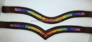 Bandeau de front en cuir diverses formes avec des cristaux colorés - Product Image 6