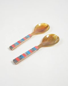 ช้อนเขามีด้ามจับสั้นสีดำและน้ำตาลผสมสีสำหรับเครื่องปรุงรสเกลือนมให้ - Product Image 2