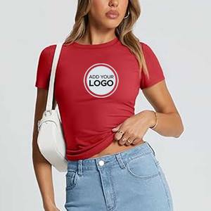 Maillot fin pour femmes à manches courtes femmes Logo personnalisé t-shirts BELLA + CANVAS Bella toile 6400-t-shirt décontracté en jersey à manches courtes - Product Image 2