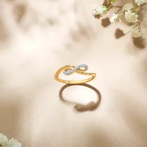 แหวนเพชรทรงอินฟินิตี้ลูปสีทอง - Product Image 1