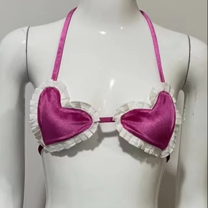 ชุดบิกินี่แบบปรับแต่งได้พร้อมไมโครบราลายสก็อตลายผลไม้สัตว์และลายลูกไม้ประดับพลอยเทียมตกแต่งตำแหน่งเอวหน้าโลโก้ - Product Image 1