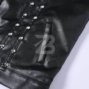 Gilet en cuir noir sans manches pour homme, style vintage motard, veste sans manches pour homme, vêtements en cuir sexy pour homme, streetwear - Product Image 4