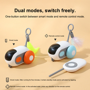 Jouets interactifs électriques intelligents télécommandés Jouet de voiture mobile automatique avec queue pour chats ennuyés Jouets de stimulation mentale Usb - Product Image 4