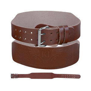 Venta al por mayor de cuero genuino personalizado cinturón de gimnasio cintura protectora ajustable cinturón de cuero de gimnasio personalizado - Product Image 1