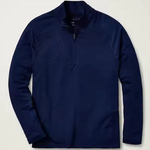 Meilleure vente adulte hommes sweat couleur unie à manches longues séchage rapide quart fermeture éclair manches longues surdimensionné hommes sweats - Product Image 3