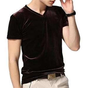 Fabricante de ropa de diseñador Camisetas de manga corta Terciopelo Logotipo personalizado Bordado Venta caliente Casual Color sólido - Product Image 1