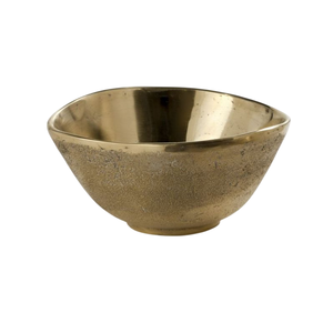 Bol à fruits rond en aluminium à motif floral, bol de service pour restaurants et hôtels, bol à salade antique doré poli fait à la main - Product Image 2