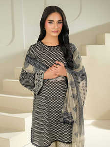 El mejor juego de lujo para todos los días Shalwar Kameez Dupatta Premium transpirable para todas las estaciones estampado de tela de césped Premium diseñado para todas las estaciones - Product Image 4