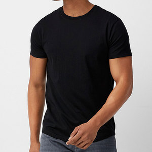 T-shirt à col rond en coton noir uni surdimensionné pour homme - Product Image 2