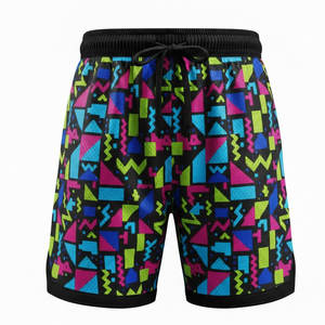 กางเกงขาสั้นกีฬาผู้ชาย ผ้าตาข่าย ระบายอากาศได้ดี พิมพ์ลายกราฟิกแบบซับลิเมชั่น สำหรับการฝึกซ้อมระดับมืออาชีพ มีกระเป๋าข้างลึก - Product Image 1