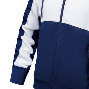 Conjunto de Chaqueta y Pantalones Deportivos Azul Marino y Blanco con Cierre para Hombre, Ropa Deportiva de Invierno, Ropa Casual Activa, Venta al Por Mayor, Logotipo Personalizado OEM - Product Image 5