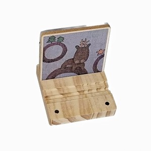Support de téléphone en bois motif animal mignon – Support de téléphone en acrylique avec signe astrologique pour la décoration de bureau et les accessoires - Product Image 3