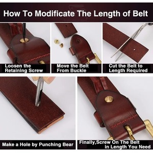 เข็มขัดหนังผู้ชายหนังแบรนด์ดังเข็มขัดหนังหัวเข็มขัดปรับระดับได้สำหรับผู้ชาย - Product Image 5