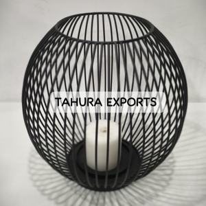 Portavelas contemporáneo de círculo negro para eventos Ideal para bodas, fiestas o mesas modernas - Product Image 2