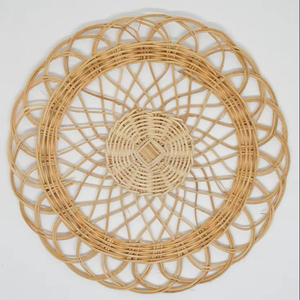 New Arrival Hot Trend Rattan Charger <b>Plates</b> Boho Rattan Placemat OEM Hot Sale Placemat Wicker Charger <b>Plate</b> - Product Image 1