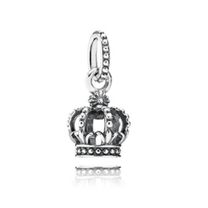 Custom solid 925 sterling <b>silver</b> crown <b>charm</b> plain accessory - Product Image 1